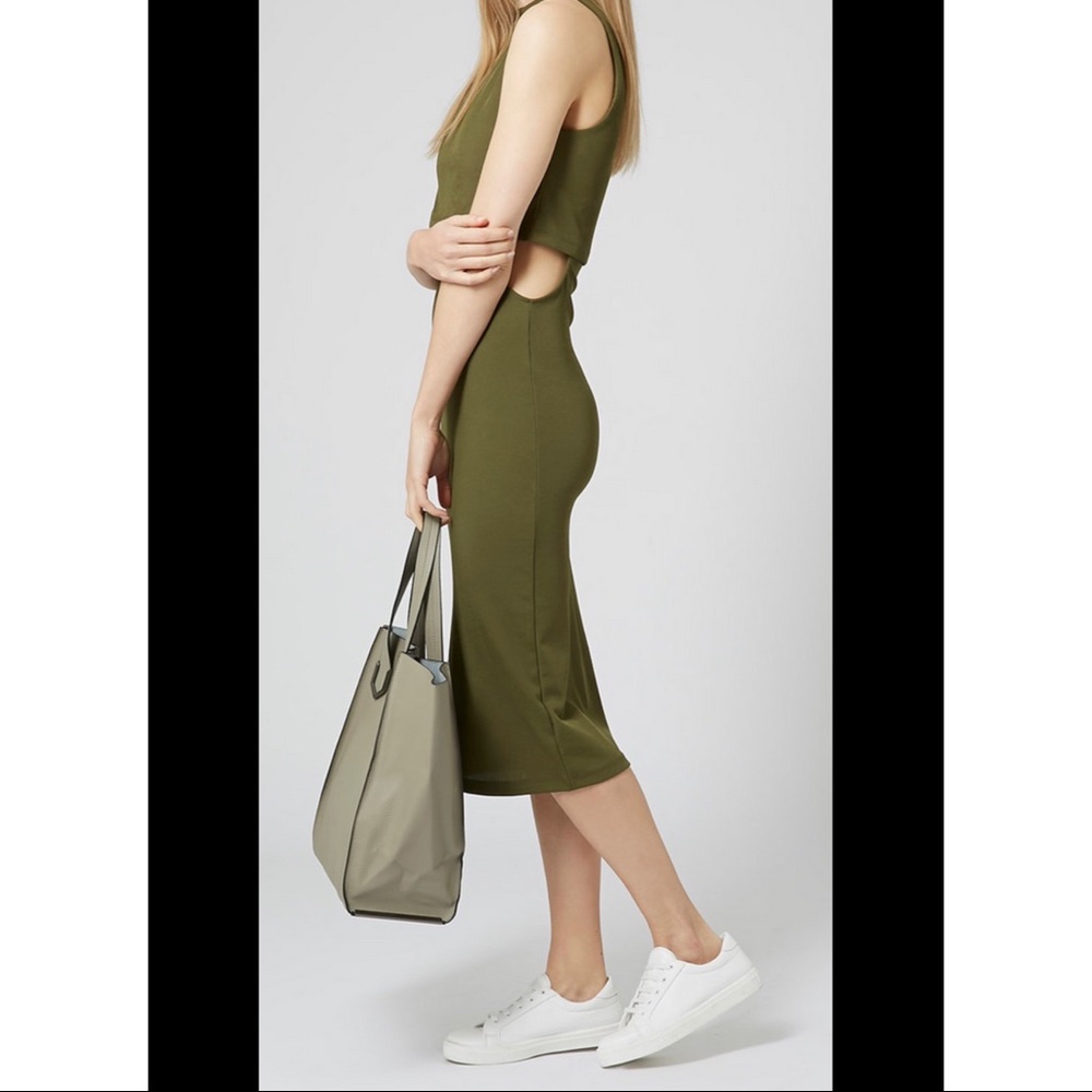 Topshop sleeveless cut-out midi dress
